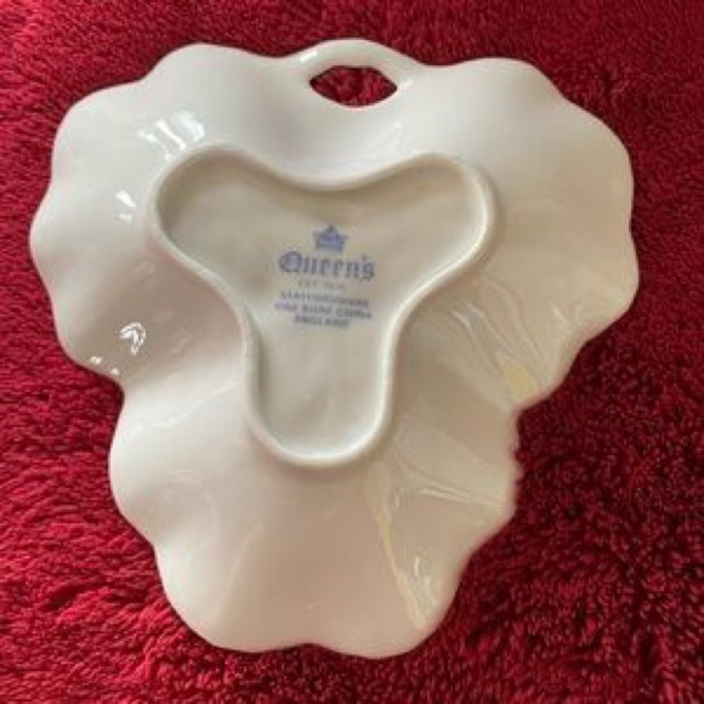 White Floral Porcelain Divided Serving Dish - Picture 2 of 5